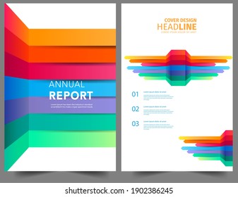 Set Resumen de colores geométricos moderno folleto de reportaje anual folleto Folleto, portada de presentación, publicidad de revista. portada con fondo abstracto. diseño de plantilla vectorial del formato A4