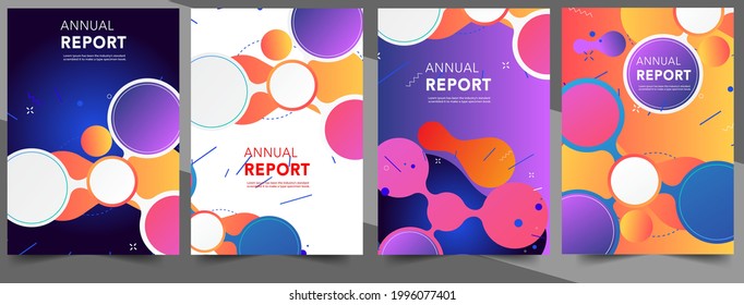 Set Abstract colors geometric modern annual report flyer Brochure leaflet, the presentation cover, magazine advertising. cover with an abstract background. vector template layout of A4 format