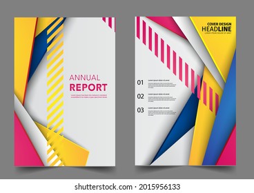 Set Abstract colors geometric modern annual report flyer Brochure leaflet, the presentation cover, magazine advertising. cover with an abstract background. vector template layout of A4 format