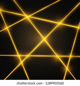 Set of abstract colors laser beam. Transparent is isolated on a black background. Vector illustration. 