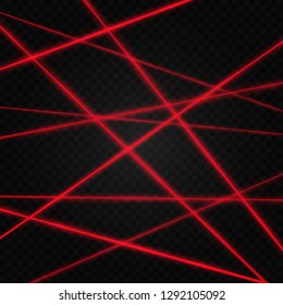 Set of abstract colors laser beam. Transparent is isolated on a black background. Vector illustration.