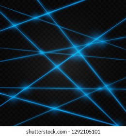 Set of abstract colors laser beam. Transparent is isolated on a black background. Vector illustration.