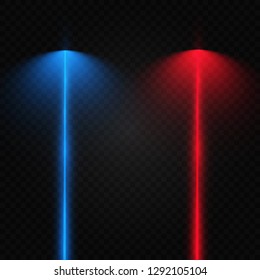 Set of abstract colors laser beam. Transparent is isolated on a black background. Vector illustration.