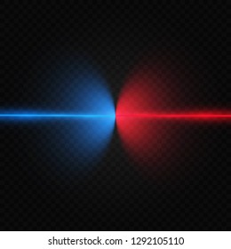 Set of abstract colors laser beam. Transparent is isolated on a black background. Vector illustration.