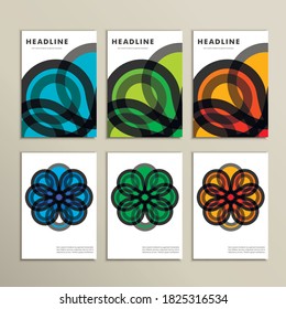 Set abstract colors line on white background
