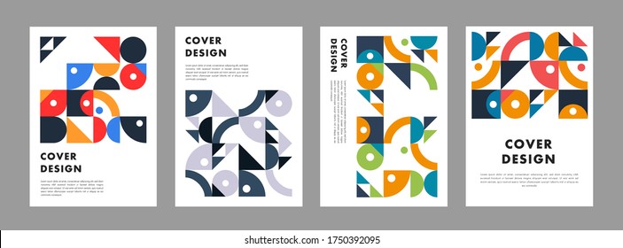 Set of abstract colourful geometrical templates. Universal cover Designs for Annual Report, Brochures, Flyers, Presentations, Leaflet, Magazine.