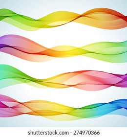 Set of abstract colourful wave isolated on white background. Vector illustration for modern business design. Futuristic wallpaper. Cool element for presentation, card, flyer and brochure.