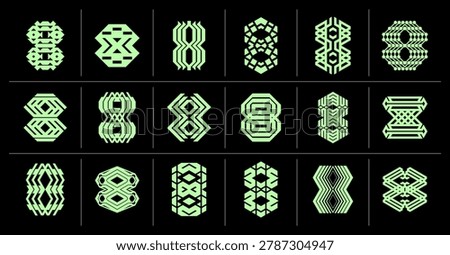 Set of abstract company number 8 logo symbol
