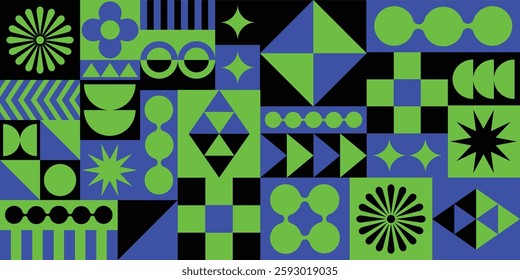 Set of abstract composition geometric shape vector background