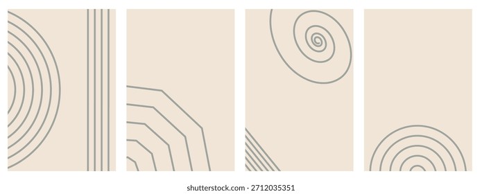 Conjunto de composiciones abstractas Carteles geométricos mínimos Boho decoración de la pared.
Marcos Art Deco colección minimalista Elegantes bordes y marcos de lujo, diseño de Plantillas de Vector. 