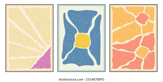 A set of abstract compositions in retro style. Illustration for prints, interiors, posters, posters and creative design
