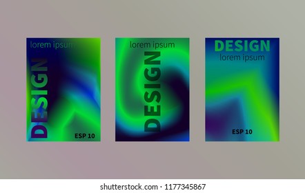 Set of abstract compositions, template for music poster, banner, flyer, foil background, oil, collection vector card 