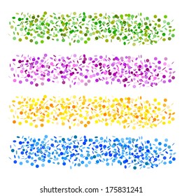 Set of abstract confetti banners