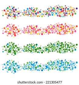 Set of abstract confetti banners