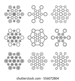 Set of abstract connections vector icons. Communication. Designed for web.