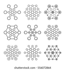 Set of abstract connections vector icons. Communication. Designed for web.