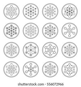 Set of abstract connections vector icons. Communication. Designed for web.