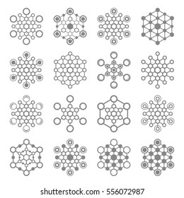 Set of abstract connections vector icons. Communication. Designed for web.