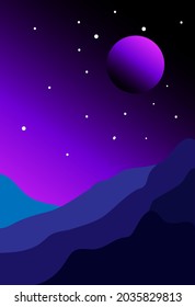 Set of abstract contemporary aesthetic backgrounds night 