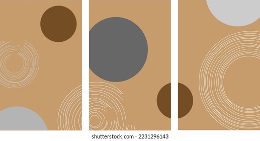 Set of abstract contemporary with geometric shapes and lines