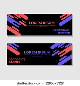Set of abstract corporate / business banner design. Modern horizontal template background vector illustration.