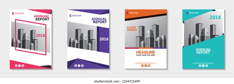 Set of abstract cover design. Annual report, pamphlet, presentation, brochure. Front page, book cover layout design. Cover design template.