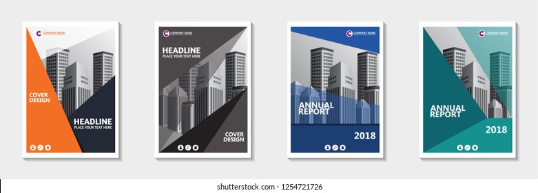 Set of abstract cover design. Annual report, pamphlet, presentation, brochure. Front page, book cover layout design. Cover design template.