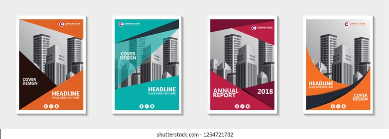 Set of abstract cover design. Annual report, pamphlet, presentation, brochure. Front page, book cover layout design. Cover design template.