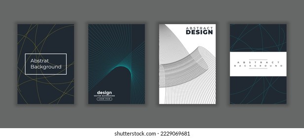 Set of abstract cover design vector illustration template with geometric background made from dots, circles for brochure, magazine, flyer, booklet, annual report, catalog, poster, book