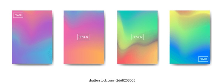 set of abstract cover designs showcasing smooth, vibrant color gradients.