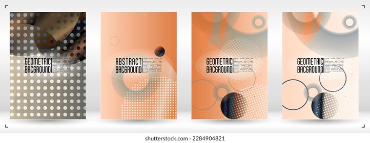 Conjunto de cobertura abstracta con círculos holográficos de malla degradada. Diseño Web Mínimo Futuro con Composición Resumen. Impresión de Memphis para su diseño de negocio.
