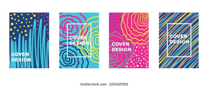 Set of abstract cover page templates. Applicable for brochures, notebooks, planners, books etc.