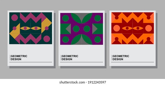 set abstract covers backgrounds with geometric shape. Colorful geometry backgrounds, applicable for Cover, Poster