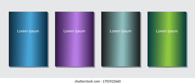 Conjunto de plantillas de diseño de cubiertas abstractas con fondo de degradado moderno.  Colores vibrantes y fríos. Aplicable a banners, volantes, presentaciones, afiches e informes. Ilustración vectorial Eps10.