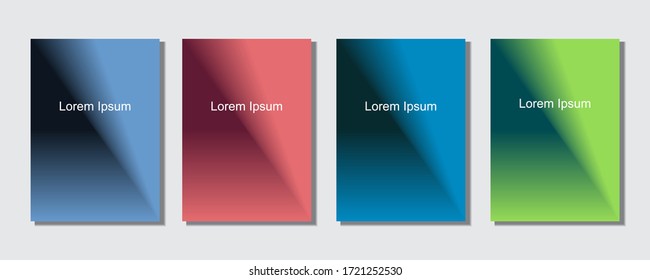 Set of abstract covers design templates with trendy gradient background.  Cool vibrant colors. Applicable for banners, flyers, presentations, posters and reports. Eps10 Vector illustration.
