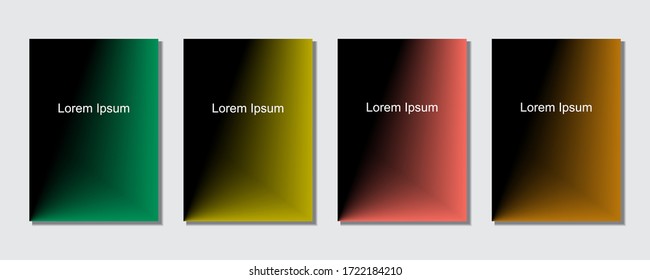 Set of abstract covers design templates with trendy gradient background.  Cool vibrant colors. Applicable for banners, flyers, presentations, posters and reports. Eps10 Vector illustration.