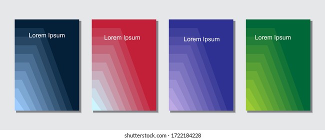Set of abstract covers design templates with trendy gradient background.  Cool vibrant colors. Applicable for banners, flyers, presentations, posters and reports. Eps10 Vector illustration.