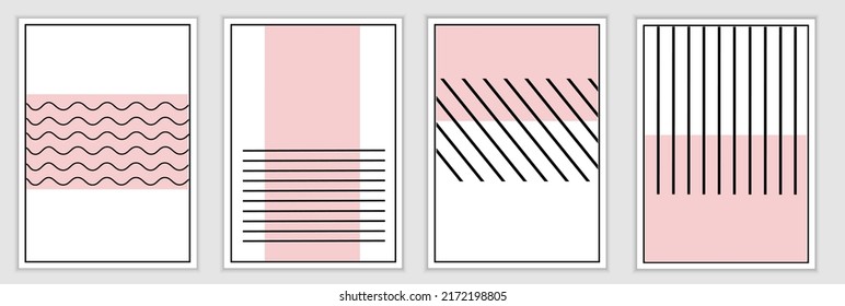 Set of abstract covers. Geometric design for brochure, poster, flyer, book. Minimalistic, vertical page layout.Vector illustration.
