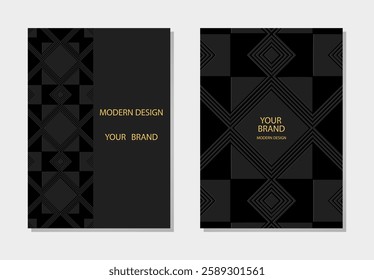 Set of abstract covers, vertical templates. Collection of relief, geometric 3D backgrounds, embossing. Mandala, arabesques, logo. Ethnic ornaments and patterns of the East, Asia, India, Mexico, Aztec.