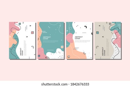 Set von abstrakten kreativen künstlerischen mit gedämpften Farben Vorlage für Cover-Design. Gut für Cover, Einladung, Banner, Plakat, Broschüre, Poster, Karte, Flyer, soziale Medien und andere.