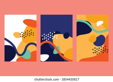 Set of abstract creative artistic template for cover