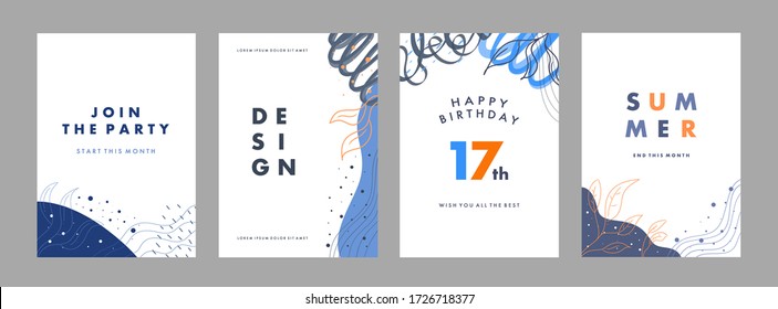 Set of abstract creative artistic templates. Universal cover Designs for Annual Report, Brochures, Flyers, Presentations, Leaflet, Magazine.