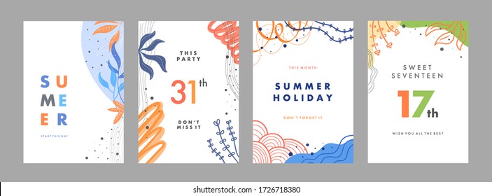 Set of abstract creative artistic templates. Universal cover Designs for Annual Report, Brochures, Flyers, Presentations, Leaflet, Magazine.