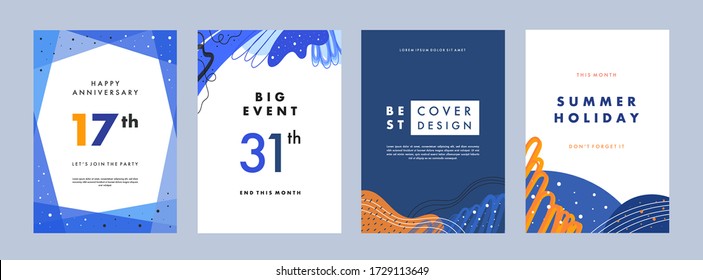 Set Of Abstract Creative Artistic Templates. Universal Cover Designs For Annual Report, Brochures, Flyers, Presentations, Leaflet, Magazine.