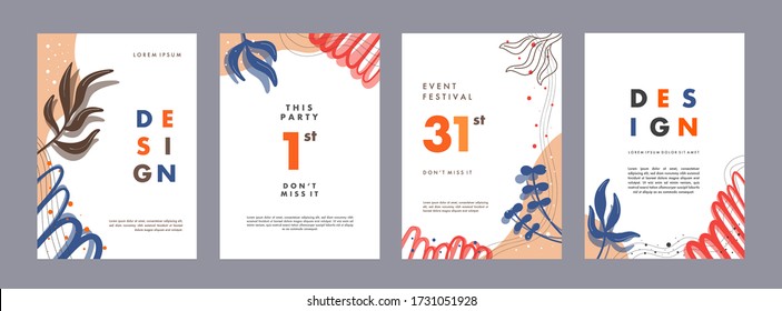 Set of abstract creative artistic templates. Universal cover Designs for Annual Report, Brochures, Flyers, Presentations, Leaflet, Magazine.