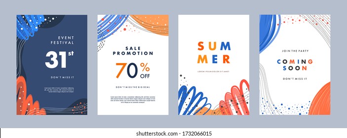 Set of abstract creative artistic templates. Universal cover Designs for Annual Report, Brochures, Flyers, Presentations, Leaflet, Magazine.