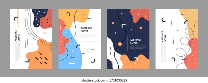 Set of abstract creative artistic templates. Universal cover Designs for Annual Report, Brochures, Flyers, Presentations, Leaflet, Magazine.