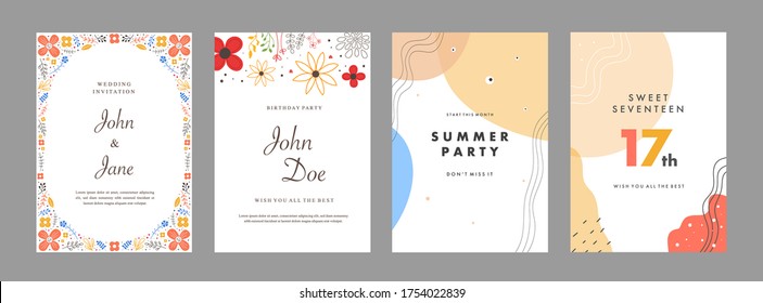 Set of abstract creative artistic templates. Universal cover Designs for Annual Report, Brochures, Flyers, Presentations, Leaflet, Magazine.