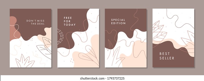 Set of abstract creative artistic templates with nature concept. Universal cover Designs for Annual Report, Brochures, Flyers, Presentations, Leaflet, Magazine.