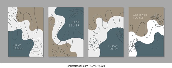 Set of abstract creative artistic templates with nature concept. Universal cover Designs for Annual Report, Brochures, Flyers, Presentations, Leaflet, Magazine.